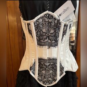 Corset Story Underbust Corset With Lace Overlay Size 26